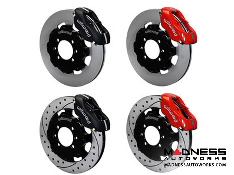 FIAT 124 Wilwood Dynalite Front Big Brake Brake Kit - Red/ Drilled and Slotted